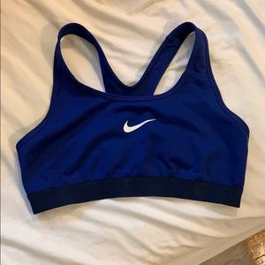 Blue nike sports bra
